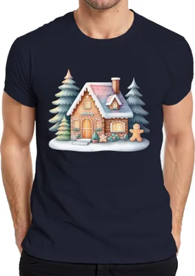 Produktbild von Lebkuchenhaus - Weihnachten Weihnachtsgeschenk Christmas Herren T-Shirt, Navy, S