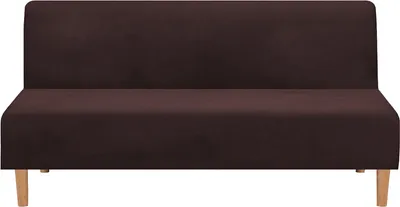 Produktbild von Samt Futon Bezug Armlose Sofabezüge, Schlafsofa Stretch Futon Couchbezug Sofa Schonbezug Möbelschutz, Braun