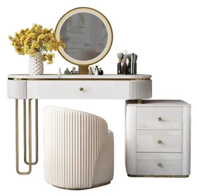 Image de Table Console moderne Miroir Commode Coiffeuse Chambre Tabouret Consoles