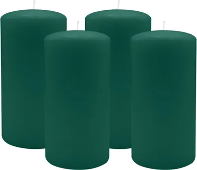 Produktbild von 4er Set Adventskranzkerzen Dunkelgrün Ø 80 x 150 mm