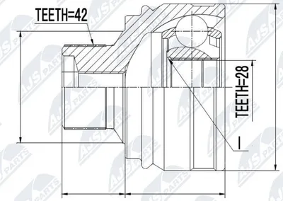 Produktbild von NTY Gelenksatz Antriebswelle Vorne Links Vorne Rechts für AUDI A4 Avant (8K5, B8) NPZ-AU-054
