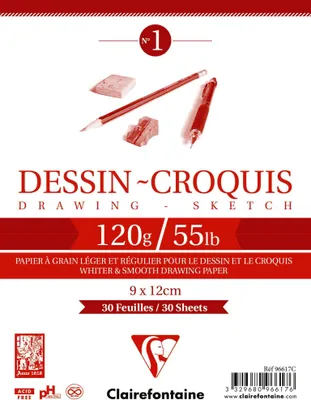 Produktbild von Clairefontaine 96617C, Kunstdruckpapierblock, 120 g/m², 30 Blätter