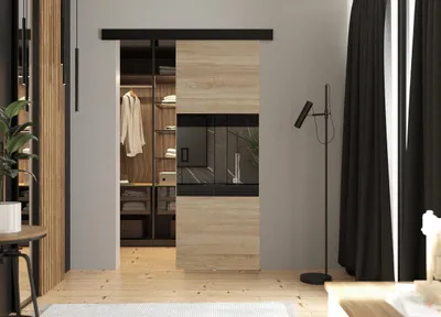 Obrázek produktu pro KIER FURNITURE posuvné dveře LUMBA - 66x205x1,6 cm - dub sonoma