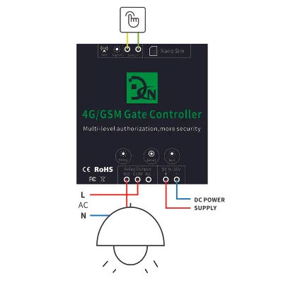 Obrázok produktu pre 4G/GSM G203 Gate Controller Bezdrôtový diaľkový GSM otvárač autorizácia bežných používateľov nie je podporovaná Callny Control (App)