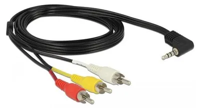 Image de DELOCK Klinkekabel 3,5mm 90° -> 3x Cinch St/St 1.50m