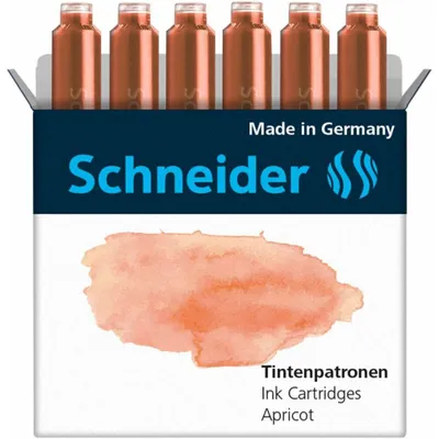 Immagine prodotto di Schneider 166116 6x Pastell Tintenpatronen für Füller apricot