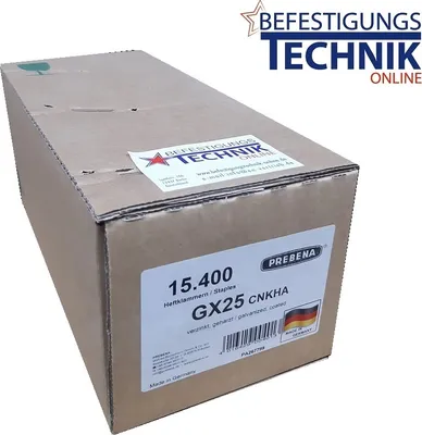 Produktbild von Prebena GX Klammern 25mm verzinkt Paslode S16 ZH-25 IM200/50 S200-S16 4200 S-16 15,4M KL-21