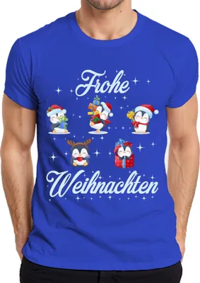 Produktbild von Frohe Weihnachten Pinguine Geschenke - Weihnachten Weihnachtsgeschenk Christmas Herren T-Shirt, Blau, XXL