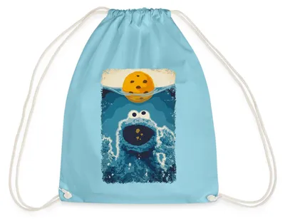 Produktbild von Spreadshirt Sesamstraße Krümelmonster Hai Turnbeutel, One size, Aqua