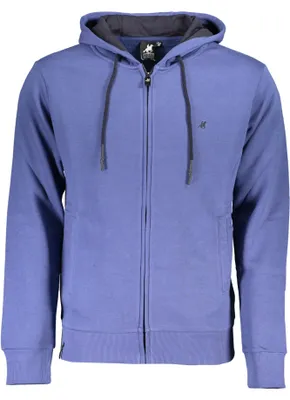 Produktbild von Herren Kapuzen-Sweatshirt Blau mit Reißverschluss & Stickerei