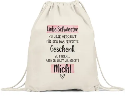 Produktbild von Schwester Geschenk Turnbeutel Gymsack  Mit Spruch Lieblingsschwester Geschenkidee Humor Sarkasmus