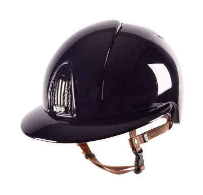 Produktbild von KEP Reithelm Cromo Smart Polish Polo-Schirm mit Beigen Kinnriemen