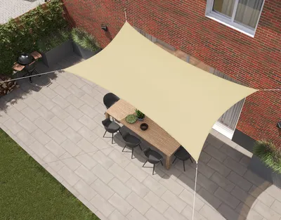 Produktbild von Kopu® Sonnensegel Rechteck 2x4 m Wasserdicht - Sonnentuch - Creme