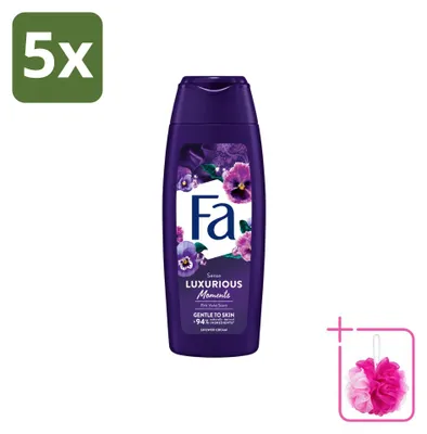 Produktbild von 5 x Fa Luxurious Moments Douchecreme - Rosa Veilchen - 250 ml - Sparpackung - 5 Stücke