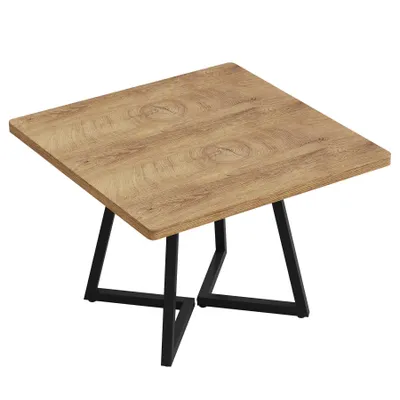 Produktbild von Tribesigns Quadratischer Esstisch für 2 Personen, 80 cm moderner Esstisch mit Metallgestell, Industriestil, Küchentisch für Esszimmer, Natur & Schwarz