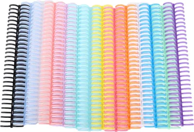 Image de Yosoo Health Gear aiguilles de reliure en peigne, 14pcs 30 anneaux de reliure en plastique Combs 19mm pour 150 feuilles de capacit ? de rapport de carnet de notes
