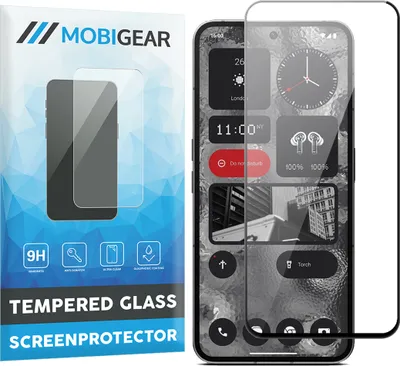 Produktbild von Mobigear Premium  Nothing Phone (2) Panzerglas Gehärtetes Glas Displayschutz - Hüllenfreundlich - Schwarz