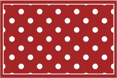 Produktbild von Türmatte Punkte rot weiß in 40x60 cm als Fussabtreter