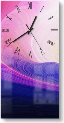 Produktbild von DEQORI Glasuhr 30x60 cm Römisch 'Polychromer Farbfluss' Wanduhr Glas Uhr Design leise