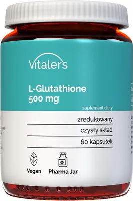 Immagine prodotto di L-Glutatione 500 mg di Vitaler - 60 capsule, vegano, integrazione per 2 mesi Senza conservanti, composizione pura