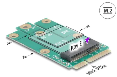 Produktbild von Delock - Schnittstellenadapter - to M.2 Key E slot - M.2 - M.2 Card - PCIe Mini Card, USB 2.0
