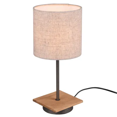 Produktbild von Tischleuchte, Textil, Holz, weiß, nickel-antik, H 40 cm