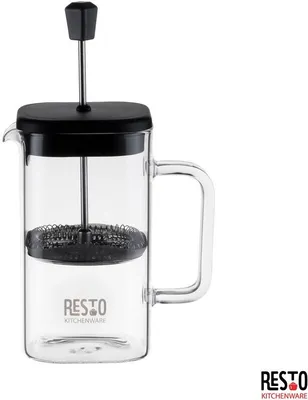 Zdjęcie produktu dla Resto Kitchenware 90504, Pojedynczy dzbanek, 800 ml, Czarny, Szkło borokrzemowe, Plastik, Filtr przeciwfusowy, Plastik