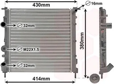 Produktbild von VAN WEZEL 43002261 Kühler Wasserkühler Motorkühler für RENAULT CLIO II (BB0/1/2, CB0/1/2) CLIO II Kasten (SB0/1/2)