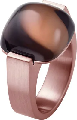 Produktbild von 011668G48, 011668G49, 011668G50, 011668G51, 011668G53, 011668G55 Ring mit 15x15mm großen Rauchquarz Cabochon rosè vergoldet XEN