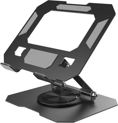Produktbild von Flexible Tablet-Stand 360° - Opvouwbare iPad-Halter für Büro - Drehbare Monitor-Stand für Tablets, Smartphones und Switches - Schwarz