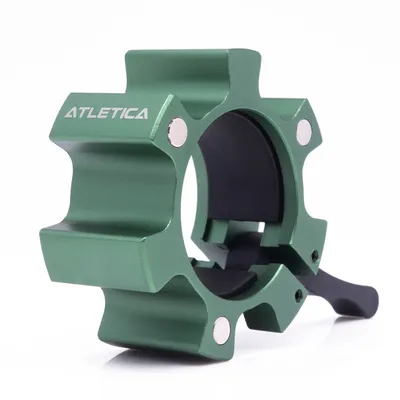 Produktbild von ATLETICA Aluminium | Hantelverschlüsse | Electric Green | Paarweise | 50 mm | Magnetisch | Gummischutz auf der Innenseite | Hervorragender Halt