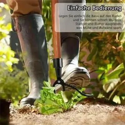 Produktbild von Unkrautjäter aus Edelstahl,Vertikaler Unkrautentferner ohne Griff, Rückenschonendes Gartenwerkzeug für Terrasse, Hof und Rasen