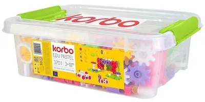 Immagine prodotto di Set di costruzioni Korbo EDU Pastel – 370 pezzi (20 piattaforme, 20 ruote, ingranaggi con manovella, colori pastello) – Giocattolo didattico STEM, dai 4 anni in su, e EN-71
