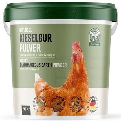 Produktbild von AniForte Kieselgur für Hühner inkl. Zerstäuber 2 kg – 100% natürliches & reines Kieselgurpulver, extrafein & effektiv, für Hühner & Geflügel