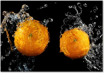 Produktbild von Tulup® Leinwandbild - 100x70 cm - Wandkunst - Drucke auf Leinwand - Leinwanddruck  - Essen & Getränke - Orange - Orangen Wasser