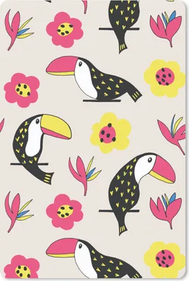 Produktbild von MuchoWow® Mauspad Mousepad Muster - Vogel - Blume 18x27 cm - Mousepads - Maus Mat - Pad - Mausunterlage