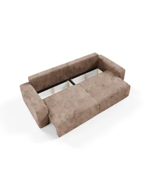 Produktbild von Furnisell Cord Schlafsofa Sofa mit Bettkasten "FANO", Blau