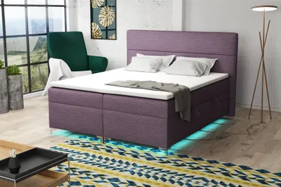 Produktbild von Boxspringbett Schlafzimmerbett CANELA 160x200cm inkl.Bettkasten/ LED