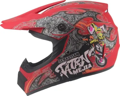 Produktbild von Crosshelm Helm Kinderhelm Motorradhelm Motocross Mejia mattrot Quad Größe S