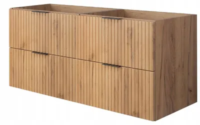 Zdjęcie produktu dla Szafka Łazienkowa Wisząca Pod Umywalkę 120X46 Cm Flisan Dąb Fronty Mdf