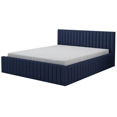 Produktbild von Polsterbett LOGAN 180x200 mit Matratze und Bettkasten. Farbe: Blau.