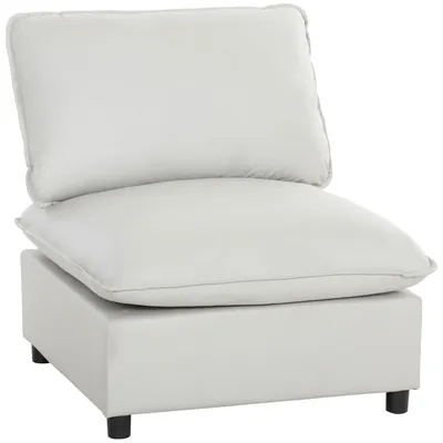 Produktbild von HOMCOM Sessel Loungesessel mit Breiter und Tiefer Sitzfläche, Schneidersitz Grau
