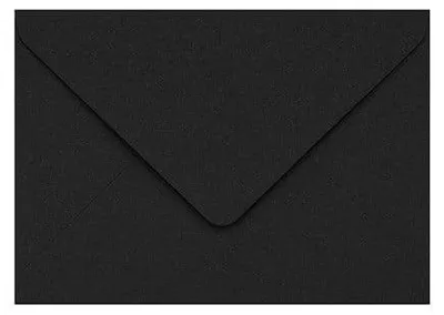 A close-up view of a black envelope.
