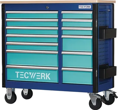 Image de Étagère à roulettes PLUS 2.0 S Auen - L 1150 x P 500 x H 1015 mm - Nombre de tiroirs : 13 - Capacité de charge : 30 kg - Capacité totale : 500 kg