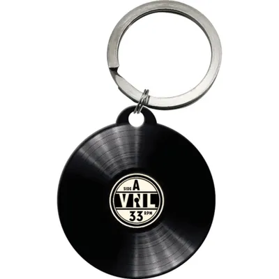 Produktbild von Nostalgic-Art Edelstahl Schlüsselanhänger Ø 4 cm - Retro Vinyl