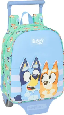 Image de Safta Bluey Sisters Mini sac à dos à roulettes bleu bleu One Size
