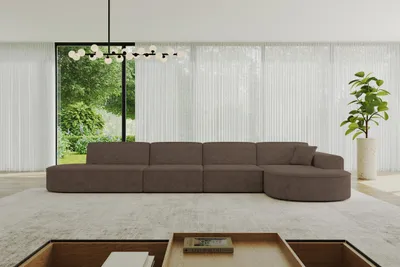 Produktbild von ALTDECOR Ecksofa in L-Form MARI-L3 - 413x171x79,5 cm Braun - Corner Sofa Bett Eckcouch Couch Wohnlandschaft Cauchsofa