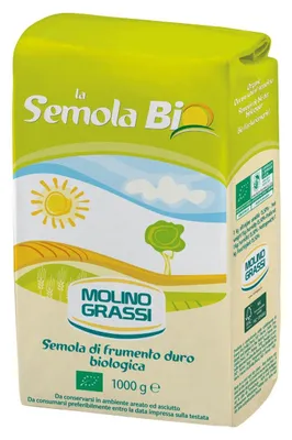 Zdjęcie produktu dla Molino Grassi La Semola Biologica Tipo 00 1000g – ekologiczna mąka pszenna do makaronów i ciast