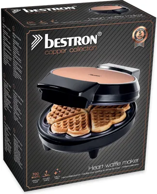 Produktbild von Bestron Waffelautomat mit Antihaftbeschichtung, 700 Watt, AMW700CO, Farbe:Kupfer