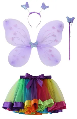 Produktbild von Tutu-Rock und Schmetterlingsflügel – Lila Set